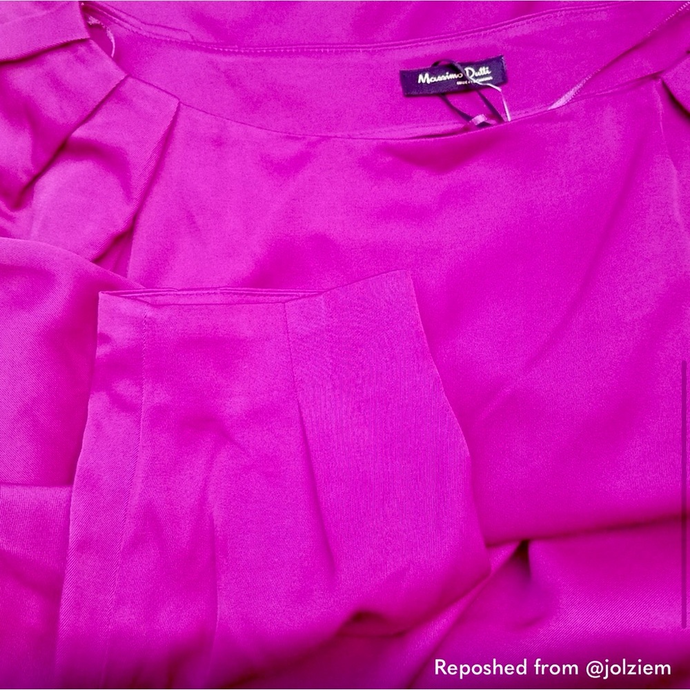 Massimo Dutti Fuchsia Midi Dress